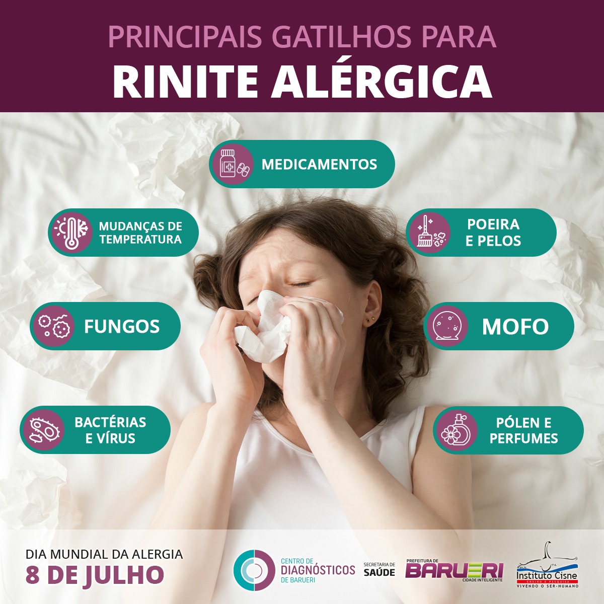 Principais gatilhos para Rinite Alérgica - Instituto Cisne Barueri